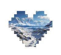 Building Block Puzzle Spectacular Snowy Mountains Personalized Brick Block Puzzles for Adults Building Bricks Jigsaw 3D Heart Blocks Puzzle Bricks Novelty Brick Jigsaw for Home Decor Gift