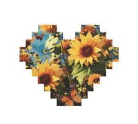 Building Block Puzzle Sunflowers and Butterflies Personalized Brick Block Puzzles for Adults Building Bricks Jigsaw 3D Heart Blocks Puzzle Bricks Novelty Brick Jigsaw for Home Decor Gift