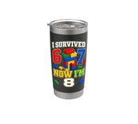 Building Blocks 8th Birthday I Survived 6 7 Now I'm 8 Boys Stainless Steel Insulated Tumbler