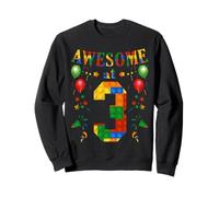 Building Blocks Bricks Awesome at 3 Years Old Birthday Boy Sweatshirt