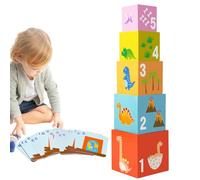 Building Blocks - Building Game Box | with Cards Color Matching Educational Stackable Blocks | for Boys Girls Kids Children Indoor Home Travel Playroom Preschool