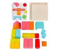 Building Blocks for Building Bricks Set,Wooden Building Blocks Construction Toy | Geometric Brick Shapes, Educational Logic Thinking Space Game for Home
