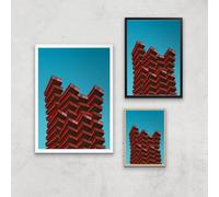 Building Blocks Giclee Art Print - A3 - Wooden Frame