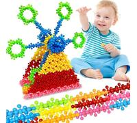 Building Blocks Kids STEM Toys Educational Building Toys Sets Interlocking Solid Plastic Activities Autism Toys Math Manipulatives Toys for Preschool Kids Boys Girls Aged 3+ Toddlers Creativity Toys
