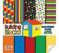 Building blocks scrapbook paper, 8.5x8.5, 10 Designs, 20 Double-Sided Sheets: Dots theme Scrapbooking Paper for Junk Journals, Decorative colorful ... & Mixed Media, Origami, Collage & Card Making