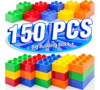 Building Blocks Set, 150 Pieces, 2x2 & 2x4 Shapes, Large Duplo-Compatible Bricks, ABS Material, Educational Toy for Creative Thinking, Compatible with Duplo Bricks, for Toddlers 2, 3, 4, 5, 6 Years.