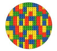Building Brick Print Round Circle Cake Edible Icing or Wafer Topper 7.5 inch (Icing)