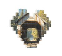 Building Brick Puzzles Heart Albany Covered Bridge Building Block Puzzle Jigsaws for Adults Personalized Photo Block Puzzle Home Decor 3D Brick Puzzle for Women Men