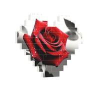 Building Brick Puzzles Heart Black and White Red Rose Building Block Puzzle Jigsaws for Adults Personalized Photo Block Puzzle Home Decor 3D Brick Puzzle for Women Men