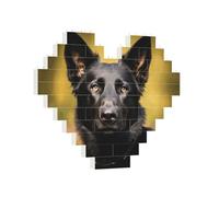 Building Brick Puzzles Heart Black german shepherd dog Building Block Puzzle Jigsaws for Adults Personalized Photo Block Puzzle Home Decor 3D Brick Puzzle for Women Men
