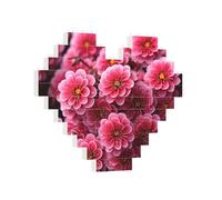 Building Brick Puzzles Heart Blooming flowers Building Block Puzzle Jigsaws for Adults Personalized Photo Block Puzzle Home Decor 3D Brick Puzzle for Women Men