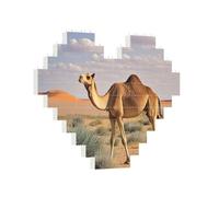 Building Brick Puzzles Heart Camels Rest Desert Building Block Puzzle Jigsaws for Adults Personalized Photo Block Puzzle Home Decor 3D Brick Puzzle for Women Men