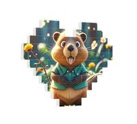 Building Brick Puzzles Heart Cartoon animated beaver Building Block Puzzle Jigsaws for Adults Personalized Photo Block Puzzle Home Decor 3D Brick Puzzle for Women Men