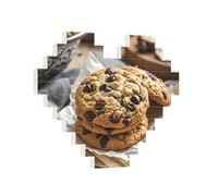 Building Brick Puzzles Heart Chocolate Chip Cookies Building Block Puzzle Jigsaws for Adults Personalized Photo Block Puzzle Home Decor 3D Brick Puzzle for Women Men