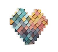 Building Brick Puzzles Heart Colorful Tiles Texture Pattern Building Block Puzzle Jigsaws for Adults Personalized Photo Block Puzzle Home Decor 3D Brick Puzzle for Women Men