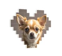 Building Brick Puzzles Heart Cute chihuahua Building Block Puzzle Jigsaws for Adults Personalized Photo Block Puzzle Home Decor 3D Brick Puzzle for Women Men