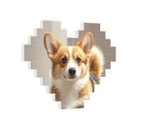 Building Brick Puzzles Heart Cute corgi dog Building Block Puzzle Jigsaws for Adults Personalized Photo Block Puzzle Home Decor 3D Brick Puzzle for Women Men