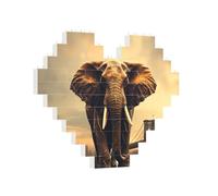 Building Brick Puzzles Heart Elephant On A Bridge Building Block Puzzle Jigsaws for Adults Personalized Photo Block Puzzle Home Decor 3D Brick Puzzle for Women Men