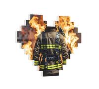 Building Brick Puzzles Heart Firefighter Fireman Flame Building Block Puzzle Jigsaws for Adults Personalized Photo Block Puzzle Home Decor 3D Brick Puzzle for Women Men