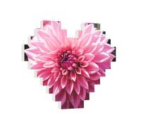 Building Brick Puzzles Heart Floral Dahlia Flower Building Block Puzzle Jigsaws for Adults Personalized Photo Block Puzzle Home Decor 3D Brick Puzzle for Women Men