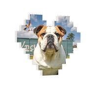 Building Brick Puzzles Heart Funny English Bulldog Building Block Puzzle Jigsaws for Adults Personalized Photo Block Puzzle Home Decor 3D Brick Puzzle for Women Men