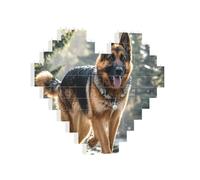 Building Brick Puzzles Heart German Shepherd Dog Building Block Puzzle Jigsaws for Adults Personalized Photo Block Puzzle Home Decor 3D Brick Puzzle for Women Men