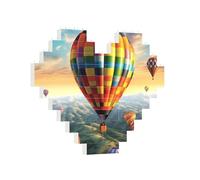 Building Brick Puzzles Heart Hot Air Balloon Building Block Puzzle Jigsaws for Adults Personalized Photo Block Puzzle Home Decor 3D Brick Puzzle for Women Men