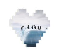 Building Brick Puzzles Heart Penguins on the Iceberg Building Block Puzzle Jigsaws for Adults Personalized Photo Block Puzzle Home Decor 3D Brick Puzzle for Women Men