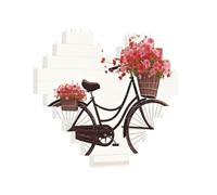 Building Brick Puzzles Heart Red bicycle with flowers Building Block Puzzle Jigsaws for Adults Personalized Photo Block Puzzle Home Decor 3D Brick Puzzle for Women Men