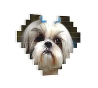 Building Brick Puzzles Heart Shih Tzu Dog Building Block Puzzle Jigsaws for Adults Personalized Photo Block Puzzle Home Decor 3D Brick Puzzle for Women Men