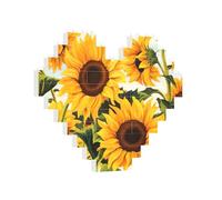 Building Brick Puzzles Heart Sunflower Painting Building Block Puzzle Jigsaws for Adults Personalized Photo Block Puzzle Home Decor 3D Brick Puzzle for Women Men