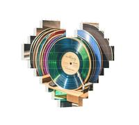 Building Brick Puzzles Heart Vinyl Records Building Block Puzzle Jigsaws for Adults Personalized Photo Block Puzzle Home Decor 3D Brick Puzzle for Women Men