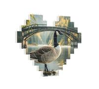 Building Brick Puzzles Heart Wild Goose by the Bridge Building Block Puzzle Jigsaws for Adults Personalized Photo Block Puzzle Home Decor 3D Brick Puzzle for Women Men