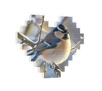 Building Brick Puzzles Heart Winter Bird on Branch Building Block Puzzle Jigsaws for Adults Personalized Photo Block Puzzle Home Decor 3D Brick Puzzle for Women Men