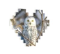Building Brick Puzzles Heart Winter White Owl Building Block Puzzle Jigsaws for Adults Personalized Photo Block Puzzle Home Decor 3D Brick Puzzle for Women Men