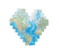 Building Brick Puzzles Heart world map Building Block Puzzle Jigsaws for Adults Personalized Photo Block Puzzle Home Decor 3D Brick Puzzle for Women Men