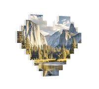 Building Brick Puzzles Heart yosemite national park Building Block Puzzle Jigsaws for Adults Personalized Photo Block Puzzle Home Decor 3D Brick Puzzle for Women Men
