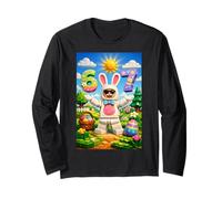 Building Bricks Easter Eggs Funny Rabbit Six Seven 67 Meme Long Sleeve T-Shirt