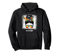 Building Bricks Mom Messy Bun Mom Life Block Builder Pullover Hoodie