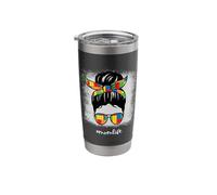 Building Bricks Mom Messy Bun Mom Life Block Builder Stainless Steel Insulated Tumbler