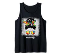 Building Bricks Mom Messy Bun Mom Life Block Builder Tank Top