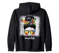 Building Bricks Mom Messy Bun Mom Life Block Builder Zip Hoodie