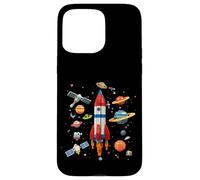 Building Bricks Space Rocket Planets Stars Galaxy Case for iPhone 15 Pro Max