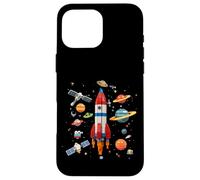 Building Bricks Space Rocket Planets Stars Galaxy Case for iPhone 16 Pro Max