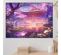 Building Diamond Art Lake Large Diamond Painting 70x50cm 2025 New Crystal Art DIY 5D Full Square Gem Adults Crafts, Rhinestone Embroidery Cross Stitch Mosaic Crafts Home Room Decoration Gifts zhad151