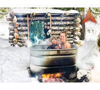 Building Her a Log Cabin Winter Spa by Hand in the Forrest For Valentines Day