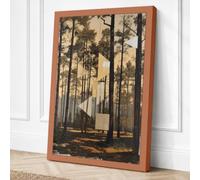 Building in the Woods Modern Canvas Wall Art Print 18x12 Inch (46 x 30 cm)