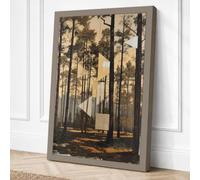 Building in the Woods Modern Canvas Wall Art Print 36x24 Inch (91 x 61 cm)