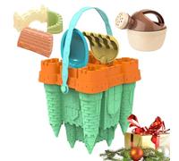 Building Kit - Portable Seaside Play Collection, Creative Beach Toy Tools | Mesh Storage Backpack Organizer, Kids Adults Shoreline Sandbox Activity Accessory, Summer Vacation Coastal