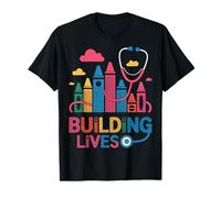 Building Lives Pediatric Crayon Stethoscope Design T-Shirt